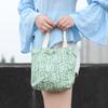 Bolsa de almuerzo con diseño floral, estilo japonés y coreano, bonita lonchera para llevar a mano, bolsa de tela para mujer, pequeña y fresca.