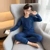 Roupas de Outono para Meninos Calças de Outono Conjunto de Pijama Estilo Inverno e Outono 2026 Novo Estilo Crianças de Tamanho Médio e Grande Lingerie Térmica Quente de Inverno Lã Térmica