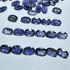 Joyería de cordierita azul natural en forma de huevo de 4 x 6 mm con fondo puntiagudo tallado y piedra