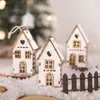 Mingguan Producto Nuevo Transfronterizo Casa Pequeña de Navidad Adornos Pequeños Creativos de Madera Colgantes Decoraciones Navideñas Regalos