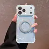 Adecuado para iPhone 16 Pro, soporte magnético 360 con patrón dorado, funda protectora anticaídas para Apple 17 Pro Max