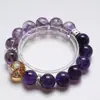 Pulsera de Cristal Natural Oscuro Uruguayo Flor de Cerezo Fantasía Sonido y Luz para Mujer, Pulsera Versátil de Lámina de Oro Koi al por Mayor