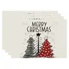 Amazon Manteles Navideños Muñeco de Nieve Árbol de Navidad Manteles Decoración de Mesa de Comedor Occidental Manteles Aislantes Fiesta Navideña