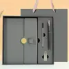 Caja de Regalo con Cuaderno A5 Set Personalizado de Gama Alta Bloc de Notas de Oficina para Negocios Libro de Registro para Reuniones de Oficina Se Puede Imprimir con Logo