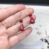 Novos brincos de moda cinnabar brincos de cinnabar roxo dourado fivela segura folhas de cabaça variedade de ganchos de ouvido cinnabar