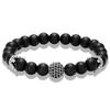 Pulseira de ágata preta natural com zircônia de 10 mm e microincrustação de diamante negro europeu e americano mais vendida e-commerce atacado comércio exterior