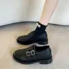 Sapatilhas de salto baixo, centímetros, baixo, estilo francês, sapatos pequenos de couro, femininos, estilo primavera e outono, 3 fivelas casuais, salto novo, dupla fada, 2026