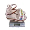 Sandalia de cuña de esparto abierta de verano de estilo étnico bordada de nueva llegada para mujer, talla grande, comercio exterior, suela blanda, versátil, calzado casual