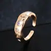 Anillo Abierto Best-Seller Transfronterizo de Lujo Ligero Incrustado de Circonita, Anillo Irregular de Estilo de Moda de Gama Alta, Anillo de Diseño de Nicho