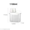 Tarro de almacenamiento para detergente de lavandería, caja de almacenamiento dividida, engrosado con taza medidora, recipiente de almacenamiento de polvo para lavandería de doble sellado con apertura grande