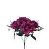Rosas Simuladas 5 Cabezas Rosas Rizadas Set de Decoración para Fotos de Boda Accesorios para el Hogar Flores Simuladas Rosas Falsas