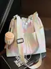 Bolsa Tote Rayada de Moda Nueva para Primavera y Verano, Estilo Niche Elegante y Ligero, Bolso Cruzado Casual Coreano de Estilo Fresco, Versátil para Mujer