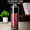 Potes de Vidro Transparente para Armazenamento com Tampas de Aço Inoxidável, Potes Selados para Armazenar Grãos, Doces e Chá de Flores, Disponíveis em Vários Tamanhos, Venda Direta