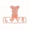 Oso de Confesión de Amor Red de Internet Adornos Decorativos para Pastel de Amor Luz Roja del Día de San Valentín Enchufe para Hornear Vestido