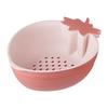 Cesta de drenagem de camada dupla Suprimentos de cozinha Lavagem de vegetais Amoy Vegetable Blue Hollow Fruit Basin Cesta de frutas domésticas Cesta de arroz de cozinha