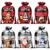 2025 Nueva Bolsa de Dulces para Fiesta Navideña Bolsa de Lino Bolsa con Cierre de Cordón Bolsillo de Lino Paquete de Regalo Set de Bolsas de Regalo de Navidad