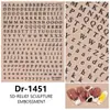 Redanco5D Em relevo Popular Padrão DIY Adesivo para Nail Art Letra Inglesa Adesivo de Unha Estéreo Dr1452