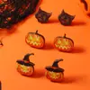 Europa y Estados Unidos transfronterizos nuevos 3 piezas creativos de madera divertidos graciosos calabaza gato negro Halloween aretes traje de cartón