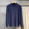 Camiseta de punto de manga larga con cuello alto a la moda estilo japonés para hombre y mujer, corte holgado, peso pesado, color liso, adecuada como capa base o suéter