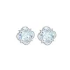 Pendientes de trébol de cuatro hojas color azul hielo con pasador de plata 925 para mujer, nuevo modelo popular 2026, hipoalergénicos, versátiles y elegantes