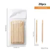 Palo de bambú de doble punta para arte de uñas, herramienta multifuncional para eliminar piel muerta, liso y sin rebabas, de doble punta para usar