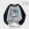 Camiseta de manga longa para meninos atacado infantil primavera e outono nova blusa infantil estilo western infantil médio e grande roupas de algodão puro infantil moda infantil
