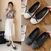 Zapatos de Verano 2026 Estilo Nuevo Suave Estilo de Noche Mocasines Versátiles sin Cordones con Lazo de Falda Lunares Planos para Mujer