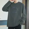 Camiseta de Manga Larga de Algodón Puro de Peso Pesado 260g para Hombre, Estilo Americano Holgado, Camisa para Usar por Debajo, Otoño e Invierno, Camisa Pequeña, Algodón Puro, Camisa de Otoño, Camiseta