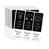 3 Pegatinas/Hoja Rectangulares Blanco y Negro Gracias Pegatinas Selladoras para Llevar Etiquetas Selladoras para Cajas de Regalo Empaque de Regalo