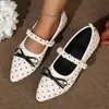 Comércio Exterior Transfronteiriço Outono 2026 Novo Estilo Moda Feminina Sapatos Mary Jane com Laço e Design Elegante