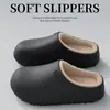Pantuflas de algodón impermeables EVA para mujer, nuevo estilo otoño e invierno, con felpa cálida, antideslizantes, suela gruesa, para casa, para exterior, zapatos de algodón para parejas, hombre