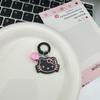 Llavero con forma de gato, color rosa y negro, con diseño de campana dulce, bonito colgante de dibujos animados para pareja de estudiantes, bolsa de regalo con adornos colgantes.