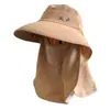 Nuevo Sombrero de Sol de Verano para Mujer, Sombrero de Ala Ancha Grande, Protección para el Cuello y Mascarilla Facial Integrados, Sombrero de Sol Transpirable para Ciclismo al Aire Libre