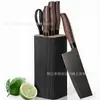 Promoção Quente Amazon Conjunto de Facas de Cozinha de Aço Inoxidável Cabo Revestido com Grão de Madeira Conjunto de Seis Peças Presente Embalagem em Caixa de Presente Atacado