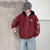 Chaqueta con capucha para niño, nuevo estilo primavera y otoño, chaqueta de béisbol de moda holgada, top casual moderno para niños mayores, ropa de otoño