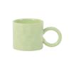 Taza de Regalo de Diseño Transfronterizo Esmalte de Color Transfronterizo Taza Nórdica ins Verde Taza de Cerámica Creativa de Oreja Grande