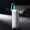 Rueda de amolar mini compacta Llavero azul con llama recta a prueba de viento Metal Grabado creativo Grabado personalizado Firma Al por mayor