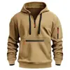 Moletom esportivo masculino de peso pesado para outono e inverno, corte solto, jaqueta casual de manga longa com bolsos, importado