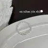 Anel Irregular de Folha de Prata de Lei S925 Ounihan Design de Nicho Banda Lisa Anel Ajustável para Homens e Mulheres