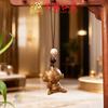Yiming Xianyuan Cadena para Teléfono Móvil Colgante Elefante Sándalo Llavero de Coche Colgante Tallado Regalo Lindo para Hombres y Mujeres