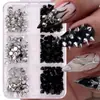 Joyería Metálica de Remaches de 6 Rejillas para Uñas Estilo Punk con Punta Cónica Europea y Americana Accesorios para Uñas DIY Joyería para Uñas Diamante