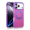Compatível com iPhone 17 Pro Max, capa de celular magnética com suporte giratório color-blocking, capa protetora anti-queda com airbag para Apple 16