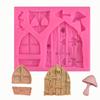 Puertas y Ventanas de Cuento de Hadas Forma de Hongo Molde de Silicona Hecho a Mano Molde para Pastel Plegable Plegable Dulce Plegable Herramienta Herramienta Decorativa Molde para Pastel