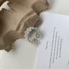 Anel de Grade Prata de Lei S925 Design de Nicho Estilo Coreano Exquisito Ins Luxo Leve Sensação Avançada Anel Largo Prata Brilhante para Mulheres
