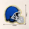 Patch Bordado de Capacete de Futebol Americano Transfronteiriço, Patch Decorativo Estilo Esportivo com Borda de Glitter, Acessórios Bordados para Roupas