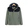 Chaqueta de trabajo de invierno gruesa y cálida para hombre, chaqueta con bloques de color, capucha desmontable, cuello alto, forro polar, abrigo cortavientos, personalizada