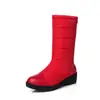 Zapatos de mujer de fábrica, acolchados de plumón para mujer de otoño e invierno, engrosados, forrados de felpa, cálidas botas de nieve hasta la pantorrilla, tallas grandes 40-44, HX-76