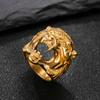 Joyería nueva de acero inoxidable transfronteriza personalidad estilo punk anillo de dedo para hombre fundición cráneo anillo de acero de titanio fábrica al por mayor