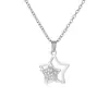 Collar Colgante Corazón Rodeado Estrella Corazón con Incrustaciones de Diamante Acero Inoxidable 304