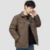 Chaqueta de Algodón Delgada Acolchada de Diamantes con Solapa Estilo Coreano para Hombre Abrigo de Algodón Versátil Casual Ropa de Trabajo Retro Ropa de Abrigo Cálida Resistente al Viento Otoño Invierno